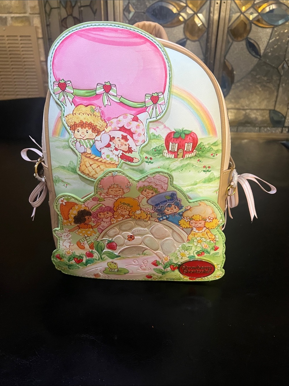 Strawberry shortcake-themed mini backpack
